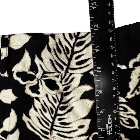 TALBOTS NWT Women's 16 Black White Hawaiian‎ Tropical Palm Print Wide Leg Pants - Picture 9 of 10